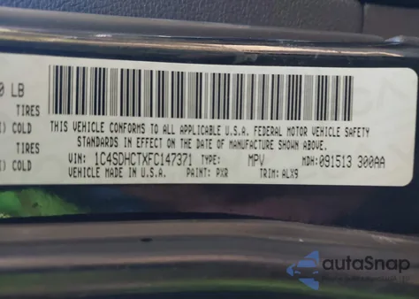 2015 Dodge Durango R/T from USA, damaged, VIN 1C4SDHCTXFC147371